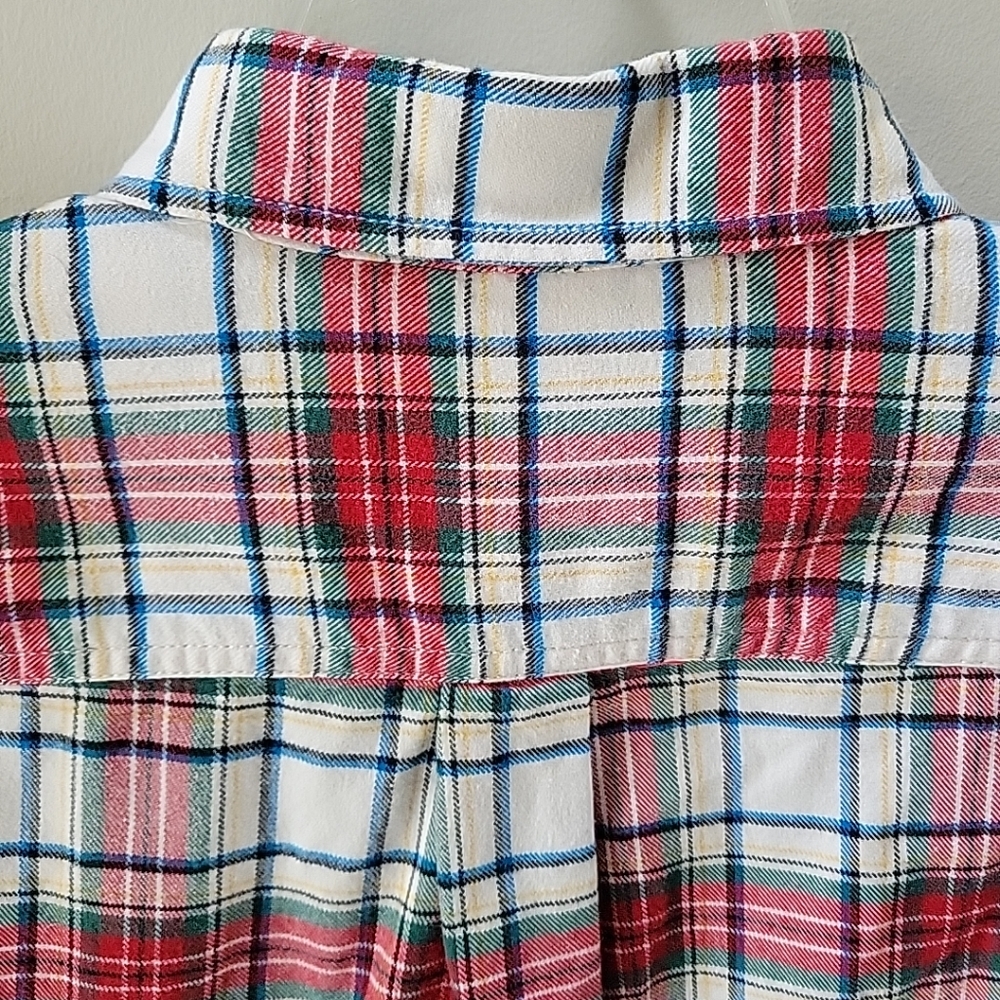 Eddie Bauer Flannel Multi Plaid Button Down Mens Shirt Sz Large Fall Holidays - Picture 7 of 9
